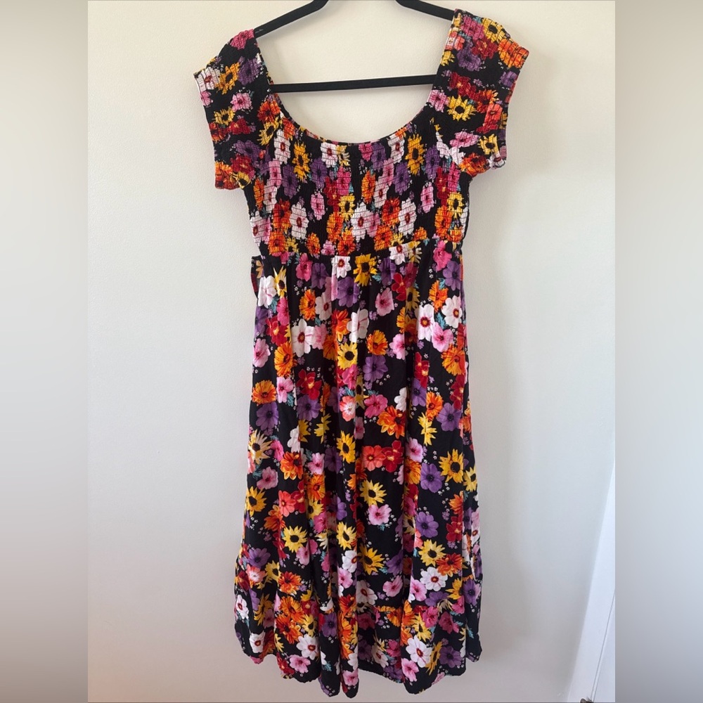 Torrid Floral Smocked Maxi Hi-Low Sundress